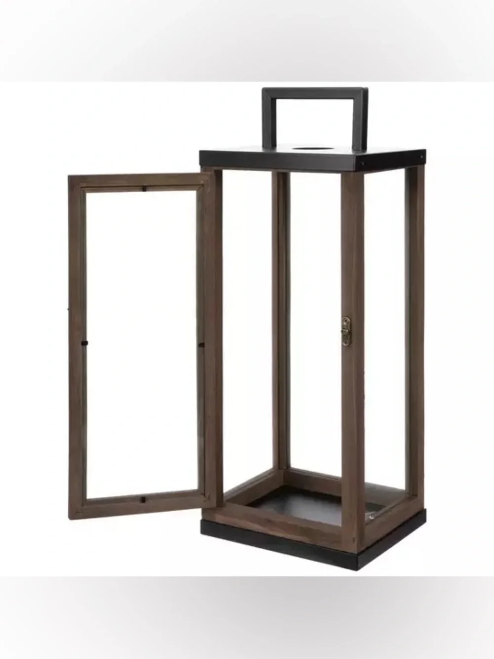 Brown Rustic Farmhouse Wood Lantern